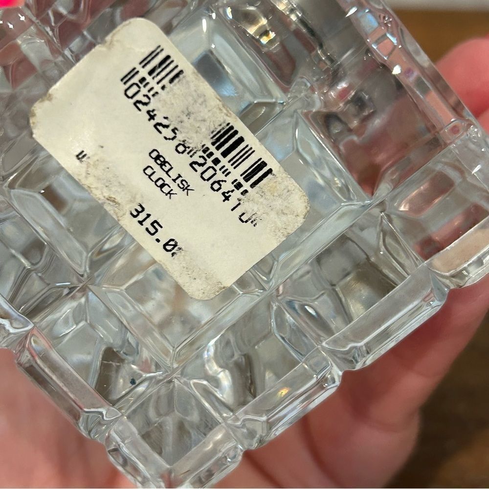 Waterford Obelisk Crystal Pyramid Clock - Picture 4 of 4